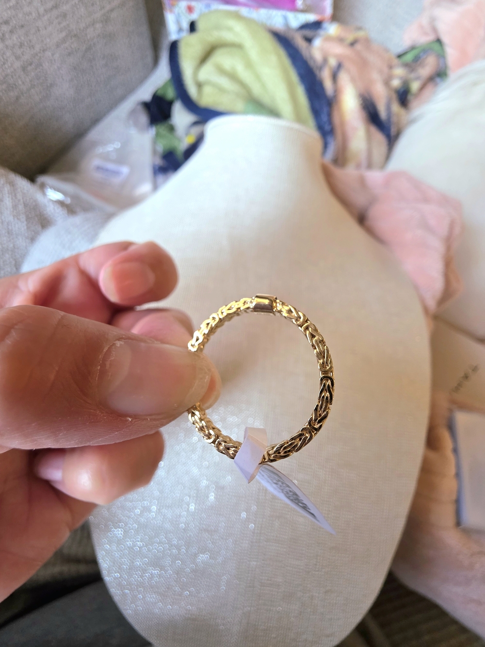 JTV 18K Yellow Gold Over Sterling Silver 2.5mm Byzantine Band Ring - Size 12.5 - Picture 6 of 12